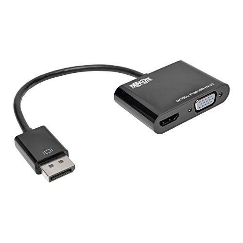 Tripp Lite DisplayPort 1.2 to VGA/HDMI Converter Adapter - 4K@30Hz, 6in, Black | P136-06N-HV-V2