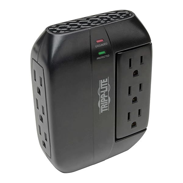 Tripp Lite SWIVEL6 Surge Protector: 6 Outlets, 3 Rotatable, $20K Insurance, Lifetime Warranty - Black Power Strip