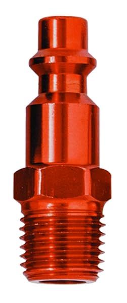 "Tru-Flate 12-224R 1/4" I/M Design Plug - 10 Pack Red Bulk for Air Tools"