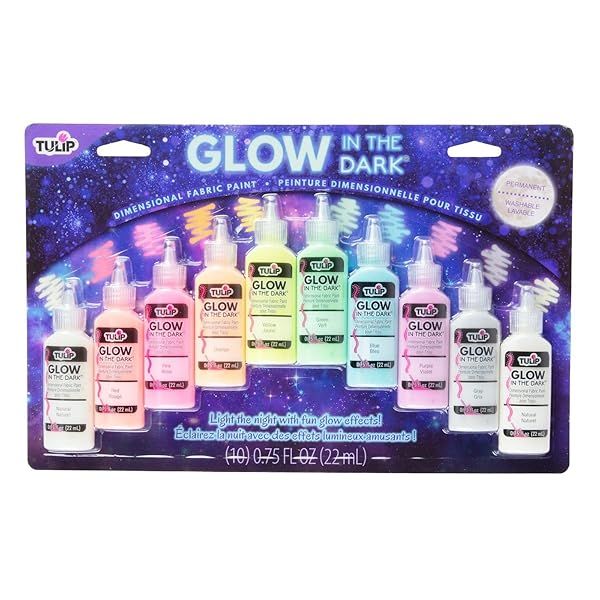 Glow in the Dark Fabric Paint - Tulip Dimensional Craft Paint for DIY Fashion, Costumes & Decor (Pack of 10)
