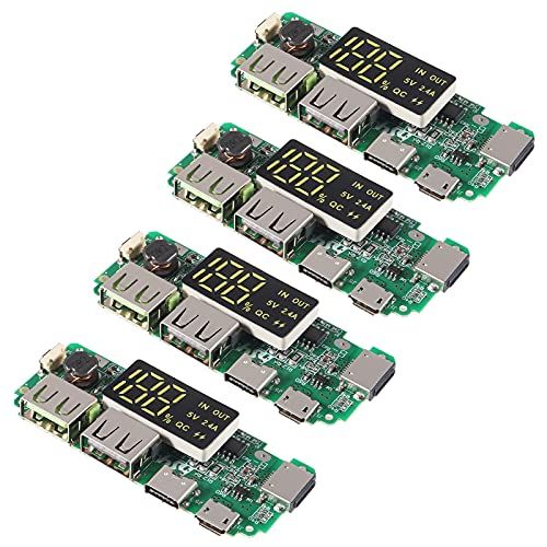 UMLIFE 4pcs 18650 Charging Board - Dual USB 5V 2.4A Power Bank Module with Safety Features for DIY Projects