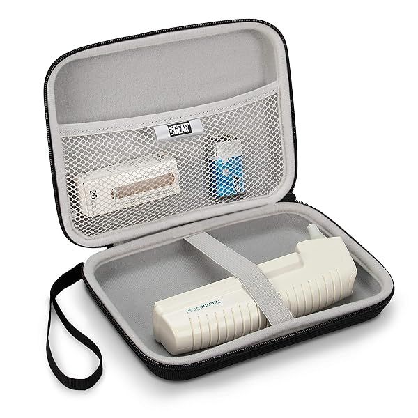 "USA GEAR 7.5" Thermometer Case - Fits Braun, Goodbaby, iHealth & More | Durable Black Digital Thermometer Storage"