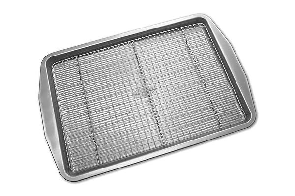 USA Pan Half Sheet Baking Pan & Cooling Rack - Durable Aluminized Steel for Perfect Baking