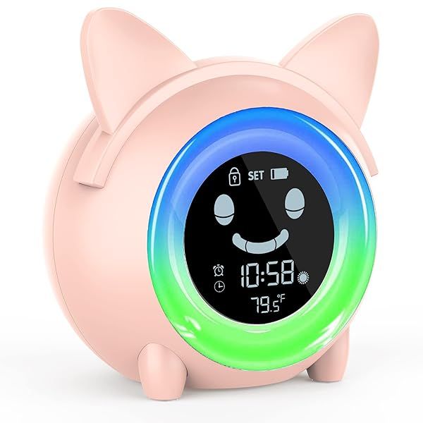 USAOSHOP Kids Alarm Clock: Sleep Training, Night Light & Sound Machine for Toddlers - Perfect Digital Wake Up Clock for Kids