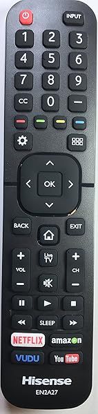 USARMT EN2A27 Remote for Hisense H5 Series FHD Smart TVs (2016) - Compatible with 40H5B, 43H5C, 50H5C, 55H5C