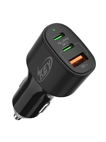 60W USB-C Car Charger: Fast Charge iPhone, iPad & Galaxy with Dual Ports - 30W & 22.5W Adapter