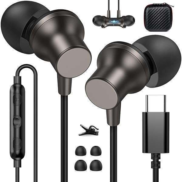Best USB-C Headphones for iPad & iPhone: Wired Earbuds with Mic, Noise Canceling & Volume Control
