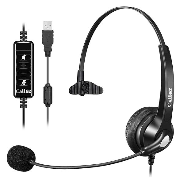 Best USB Headset with Microphone: Noise Cancelling Wired Headphones for PC, Mac, Skype & Zoom Calls