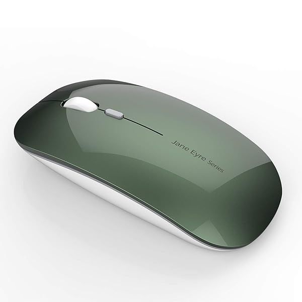 Uciefy Q5 Slim Wireless Mouse: Rechargeable, Portable, Silent & Compatible with PC/Laptop - Blackish Green