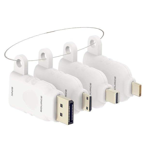 Universal HDMI Adapter Ring Kit - 4K USB-C, DisplayPort, Mini DP & Mini HDMI with Security Loop for Office Video Conversion
