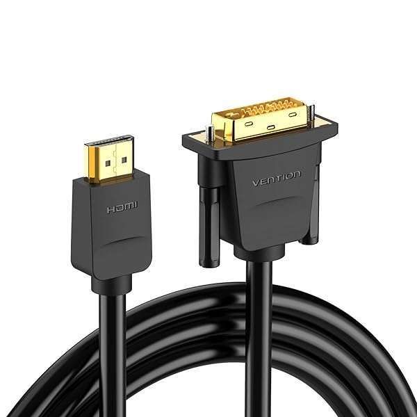 VENTION Bi-Directional HDMI to DVI Cable - 1080P HD Adapter for Xbox, PS4, PS5, PC, Projector & More