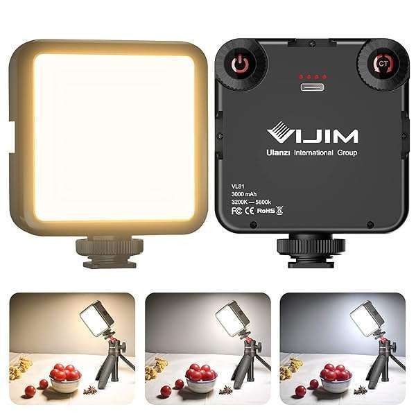VIJIM VL81 LED Video Light: Bicolor Dimmable, 3000mAh Battery, Perfect for YouTube & DSLR Photography