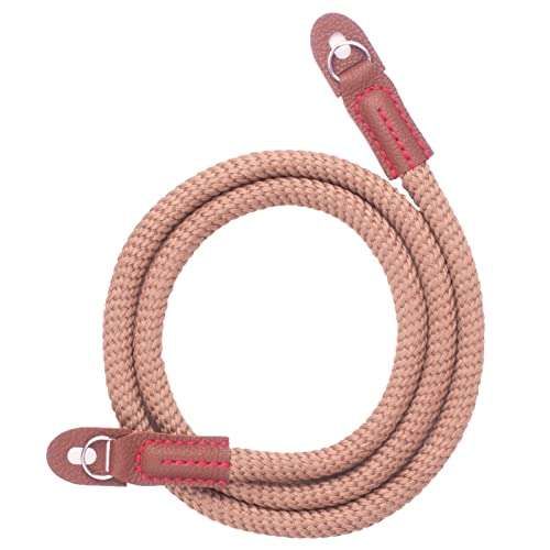 VKO Soft Rope Camera Strap - 100cm Brown Neck & Shoulder Strap for DSLR, SLR, Mirrorless Cameras