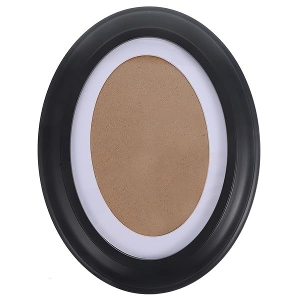 VOSAREA 7-Inch Classic Oval Wood Picture Frame - Wall Hanging Decor with Seamless Nails (Black)