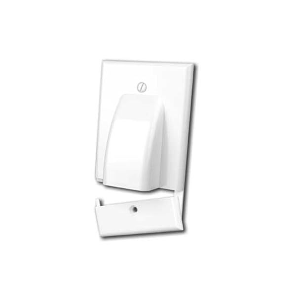 Vanco 120617X Hinged Bulk Cable Wall Plate - Single White for Easy Cable Management