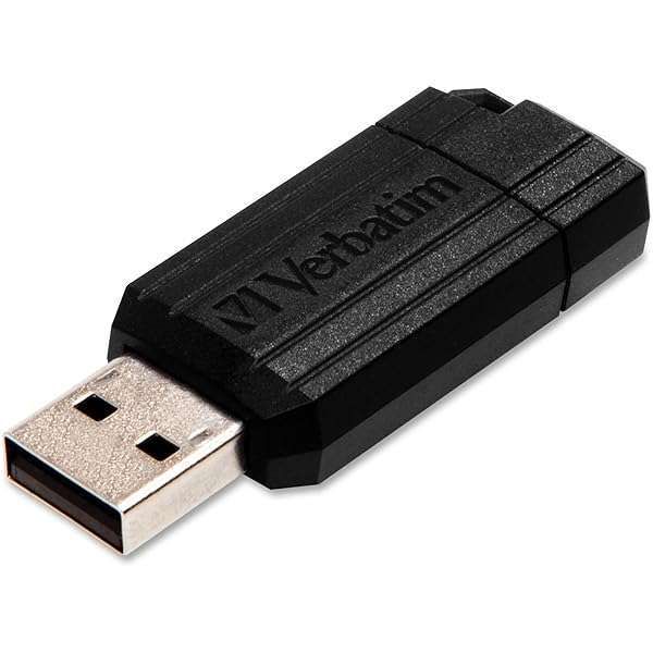Verbatim 8GB Pinstripe USB Flash Drive - Compact Black Storage Solution for Easy Data Transfer