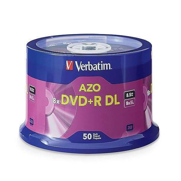 Verbatim DVD+R DL 8.5GB 8X - 50pk Spindle with Branded Surface for High-Quality Storage