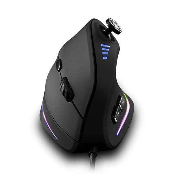 Ergonomic USB Wired Vertical Mouse: 10000 DPI, 11 Programmable Buttons & RGB for Gamers - Ultimate Comfort & Precision