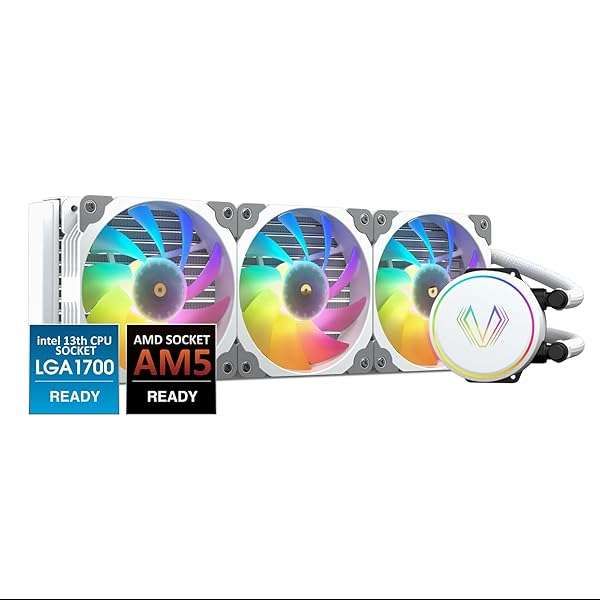 Vetroo V360 Liquid CPU Cooler: 360mm RGB AIO for Intel & AMD - 290W TDP, Perfect for Gaming Consoles