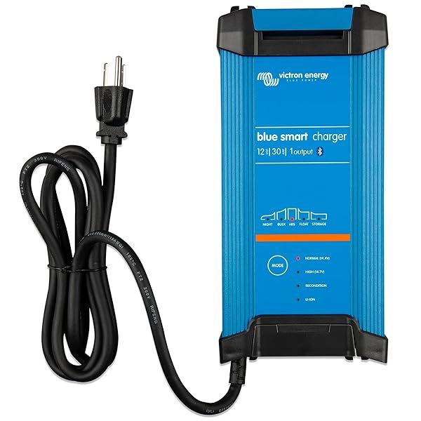 Victron Energy Blue Smart 12V 30A Car Battery Charger: Float, Trickle & Desulfator for Motorcycles, ATVs, RVs & Lithium Batteries