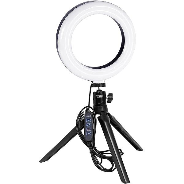 "Vidpro RL-6 LED Ring Light Kit: 6" USB Powered for Portraits, Makeup, Vlogs & More - Adjustable Color Temperature"