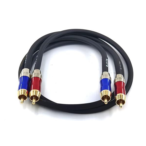 High-Fidelity WJSTN-020 RCA to RCA Audio Cable 2FT - 2 Pack for Subwoofer & Home Theater, Double Shielded Stereo Converter