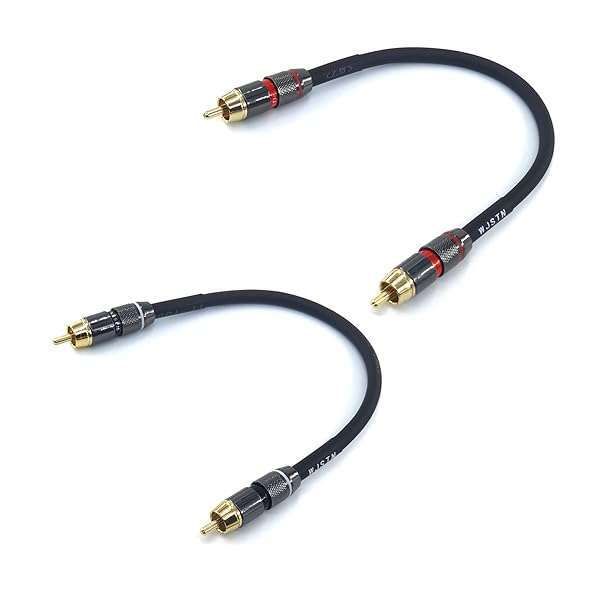 WJSTN Suanqi RCA to RCA Cable 2-Pack - Ideal for Home Theater, Amplifiers, HDTVs & Game Consoles