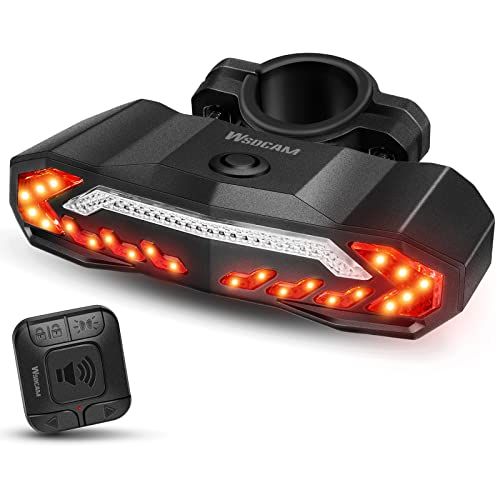 WSDCAM Smart Bike Tail Light: Rechargeable Waterproof Brake Light & Alarm with Turn Signals