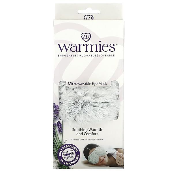 Warmies Marshmallow Gray Microwaveable Lavender Eye Mask - Soothing Comfort for Relaxation