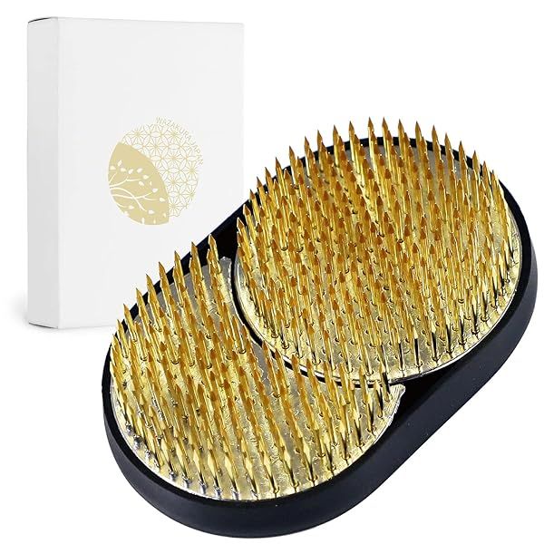 Buy Wazakura Sun and Moon Ikebana Kenzan - Japanese Brass Flower Holder for Stunning Floral Arrangements