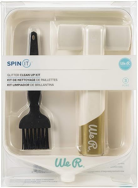 Spin It Glitter Clean Up Kit by We R Memory Keepers - 3 Piece Accessories for Easy Crafting