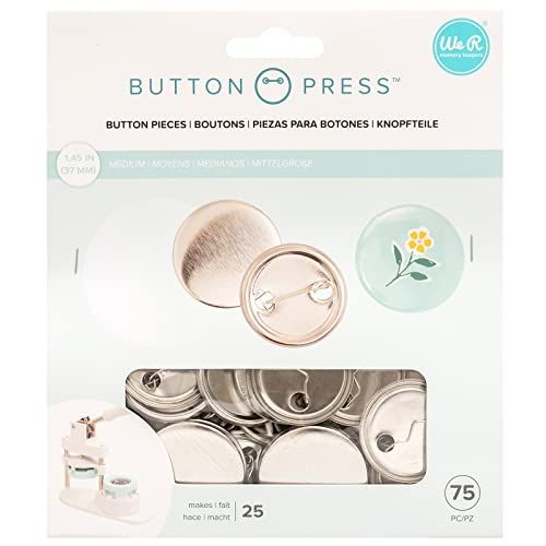 Custom 37mm Buttons: We R Memory Keepers Button Press Refill - 25 Pack for School, Work & Church Activities