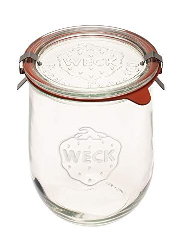 WECK Tulip Jar for Sourdough Starter - 1L Wide Mouth Glass Jar with Lid & Seal - Perfect for Baking Enthusiasts