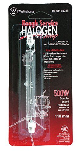 Westinghouse 500W T3 Halogen Bulb - 9500 Lumens Bright White Utility Light (1 Pack)