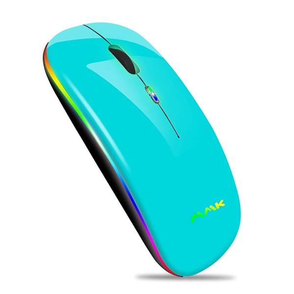 Seafoam Wireless Bluetooth Mouse: Rechargeable 2.4G USB Optical Dual Mode for Laptop, PC, Mac, Android & Windows