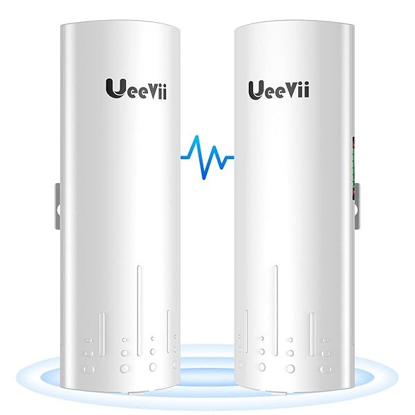 UeeVii CPE450 Wireless Bridge: 5.8G Outdoor WiFi Point-to-Point, 3KM Range, 14dBi Antenna, Plug & Play, 24V PoE, 2 RJ45 Ports