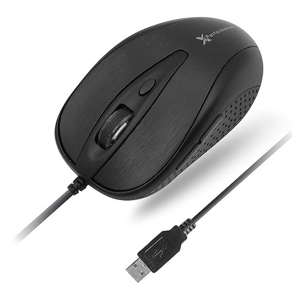 X9 Performance USB Wired Mouse: 6-Button, 3200 DPI, No Batteries, Comfortable for Laptop, PC & Mac - Matte Black