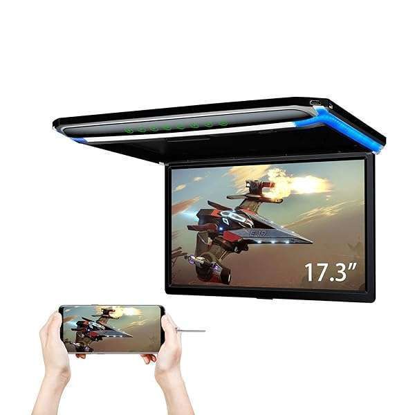 "XTRONS 17.3" FHD Car Overhead Monitor - Ultra-Thin 1080P Roof-Mounted Screen with HDMI Port"