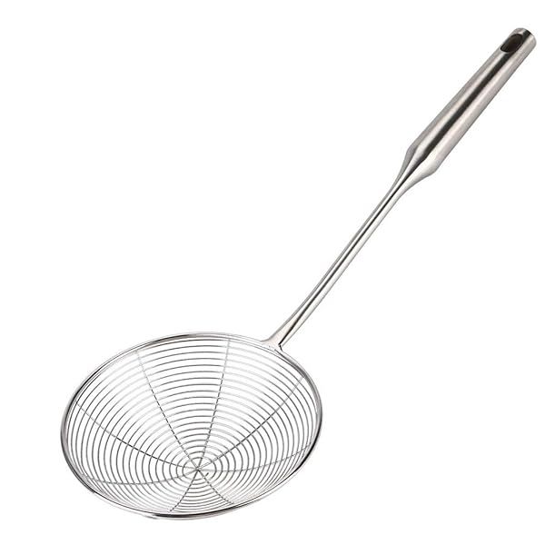 Xingmin Stainless Steel Spider Strainer Skimmer Ladle - 5-Inch Frying Basket for Japanese Pasta & Oil Cooking