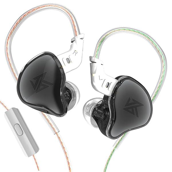 YINYOO KZ EDC Wired Earbuds: Comfortable In-Ear Headphones with 10mm Driver & Mic for Android Sports - Black