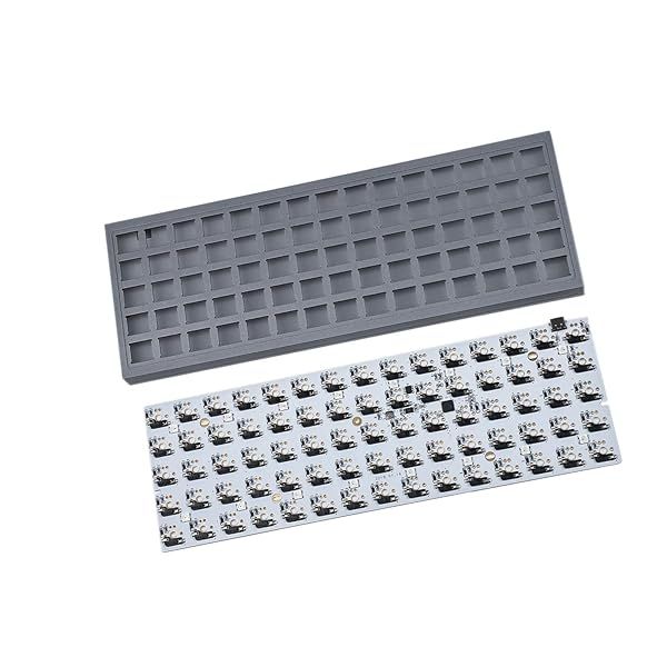 YMDK Idobao ID75: 75-Key Ortholinear Mechanical Keyboard Kit - Hot-Swappable Type-C, Anodized Aluminum Case (Gray)