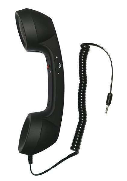 YTYKINOY Retro 3.5mm Telephone Handset for iPhone & Smartphones - Stylish Mic & Speaker (Black)