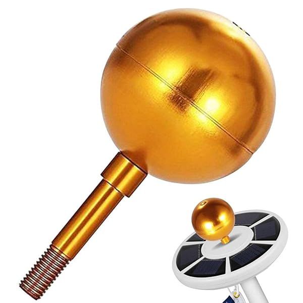 Yooha Gold Anodized Aluminum Flagpole Ball Ornament - 3-Inch Topper for Standard Flag Poles