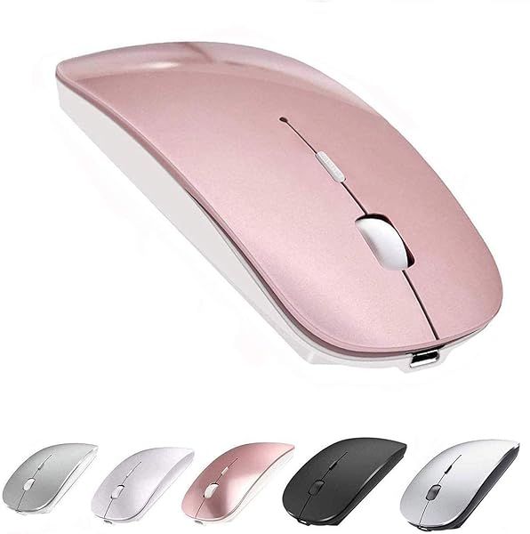 ZERU Rechargeable Bluetooth Mouse for MacBook Pro & PC - Wireless Rose Gold Design
