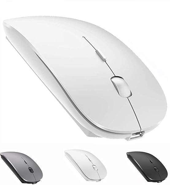 ZERU Bluetooth Mouse: Rechargeable Wireless Mouse for MacBook, Laptop, iPad Pro - Fast & Reliable Connectivity (White)