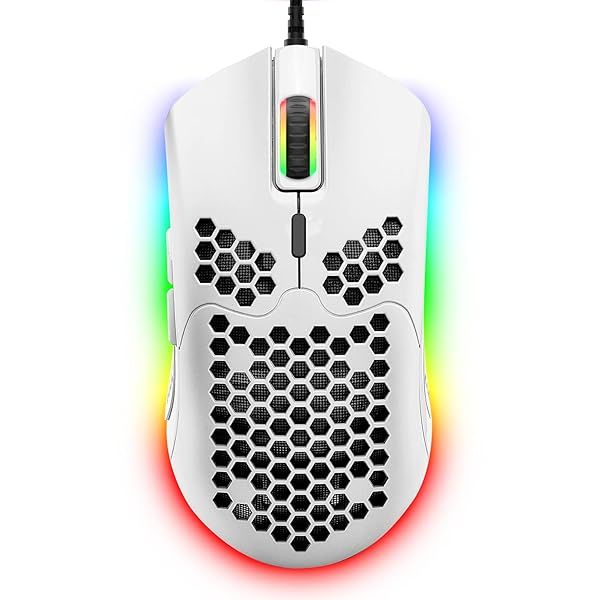ZIYOU LANG Wired Gaming Mouse: 6400DPI, RGB Backlit, 7 Programmable Buttons, Ultralight Honeycomb Design for PC & Console Gamers