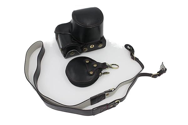 BolinUS Handmade PU Leather Case for Sony ZV-E10 - Fullbody Cover with Neck Strap & Storage Bag