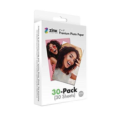 Zink 2x3 Premium Instant Photo Paper (30 Pack) for Polaroid Snap, Zip & Mint Cameras - High Quality Prints!