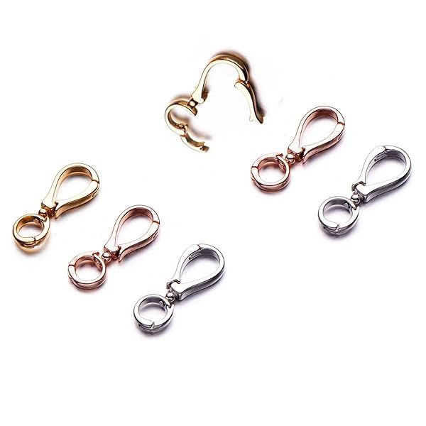 Zpsolution Double Opening Pearl Enhancer Connector - Infinity Pendant Bail Clasp in Silver, Gold & Rose Gold