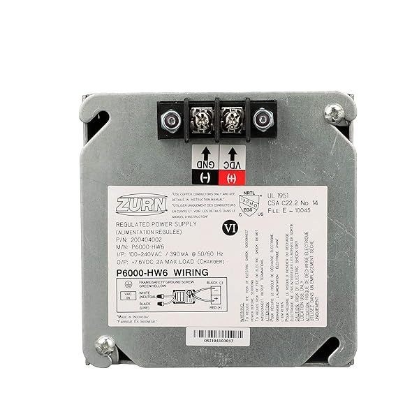 Zurn P6000-HW6 Hardwired Power Converter for 6VDC Flush Valves & Faucets - Durable Steel Design